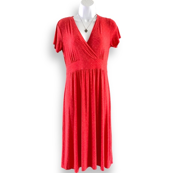 L.L. Bean Dresses & Skirts - L.L.Bean Coral Faux Wrap Dress